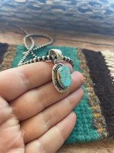 Load image into Gallery viewer, Navajo Number 8 Turquoise Inlay &amp; Sterling Silver Pendant