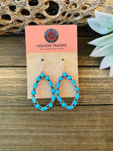 Load image into Gallery viewer, Navajo Sleeping Beauty Turquoise &amp; Sterling Silver Dangle Earrings