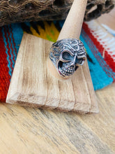 Load image into Gallery viewer, Handmade Sterling Silver Skull Ring Size 10.25