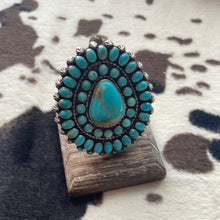 Load image into Gallery viewer, Navajo Sterling Silver &amp; Turquoise Ring Size 8 Signed