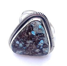 Load image into Gallery viewer, Navajo Golden Hills Turquoise &amp; Sterling Silver Adjustable Ring by Wydell Billie