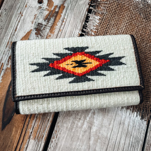 Cream Saddle Trifold Wallet