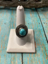 Load image into Gallery viewer, Old Pawn Navajo Sterling Silver &amp; Turquoise Ring Size 9
