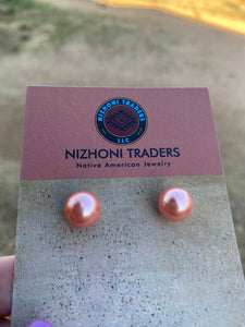Queen Pink Conch Shell Pearl earrings