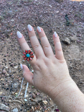 Load image into Gallery viewer, Navajo Sterling Silver And Red Spiny Ring Size 10