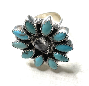 Beautiful Sterling Silver & Turquoise Adjustable Ring