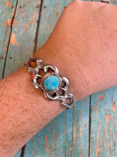 Load image into Gallery viewer, Turquoise &amp; Sterling Silver Navajo Cuff By F.L Begay