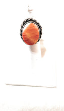 Load image into Gallery viewer, Old Pawn Navajo Sterling Silver &amp; Orange Spiny Ring Size 5