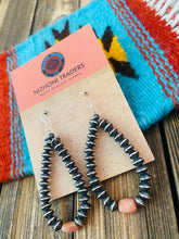 Load image into Gallery viewer, Navajo Sterling Silver Pearl &amp; Rhodochrosite Dangle Hoop Earrings