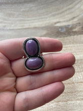 Load image into Gallery viewer, Handmade Sterling Silver &amp; Purple Mojave Ring Size 8 Signed Nizhoni