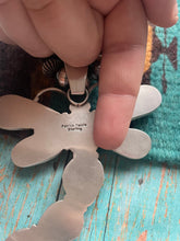 Load image into Gallery viewer, Navajo Sterling Silver, Turquoise &amp; Coral Dragonfly Necklace By Patrick Yazzie