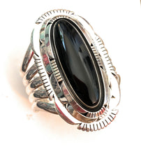 Load image into Gallery viewer, Navajo Sterling Silver &amp; Black Onyx Cuff Bracelet Signed