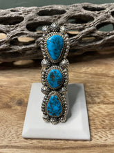 Load image into Gallery viewer, Navajo Turquoise And Sterling Silver Statement Ring Sz 9