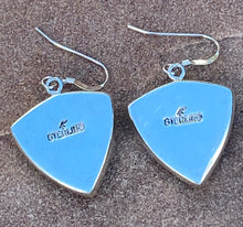 Load image into Gallery viewer, Turquoise &amp; Sterling Silver Shield Dangle Earrings