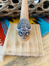 Load image into Gallery viewer, Handmade Sterling Silver Skull Ring Size 9