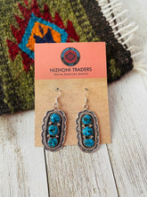 Load image into Gallery viewer, Navajo Sterling Silver Kingman Turquoise Dangle Earrings Signed