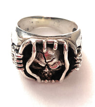 Load image into Gallery viewer, Handmade Sterling Silver Skull Ring Size 10.25