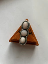 Load image into Gallery viewer, Handmade Sterling Silver &amp; Pink Conch 3 Stone Ring Size 7 Signed Nizhoni