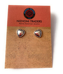 Navajo Sterling Silver Heart Stud Earrings