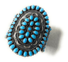Load image into Gallery viewer, Anthony Skeets Navajo Turquoise &amp; Sterling Silver Cuff Bracelet Signed