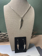 Load image into Gallery viewer, Navajo Sterling Silver Feather Necklace &amp; Earrings Signed