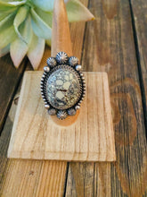 Load image into Gallery viewer, Navajo New Lander Turquoise &amp; Sterling Silver Ring Size 7