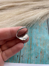 Load image into Gallery viewer, Navajo Sterling Silver &amp; 2 stone Turquoise Feather Adjustable Ring