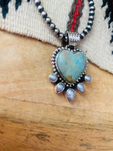 Load image into Gallery viewer, Australian Turquoise &amp; Pearl Heart Pendant