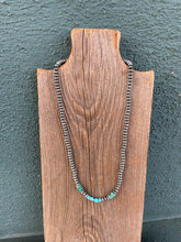 Load image into Gallery viewer, Navajo Turquoise And Sterling Silver Beaded 18in Necklace