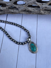Load image into Gallery viewer, Navajo Turquoise &amp; Sterling Silver Pendant Signed