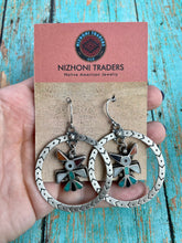 Load image into Gallery viewer, Vintage Old Pawn Zuni Thunderbird Sterling Silver Dangle Earrings
