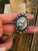 Load image into Gallery viewer, Navajo New Lander Turquoise &amp; Sterling Silver Ring Size 7