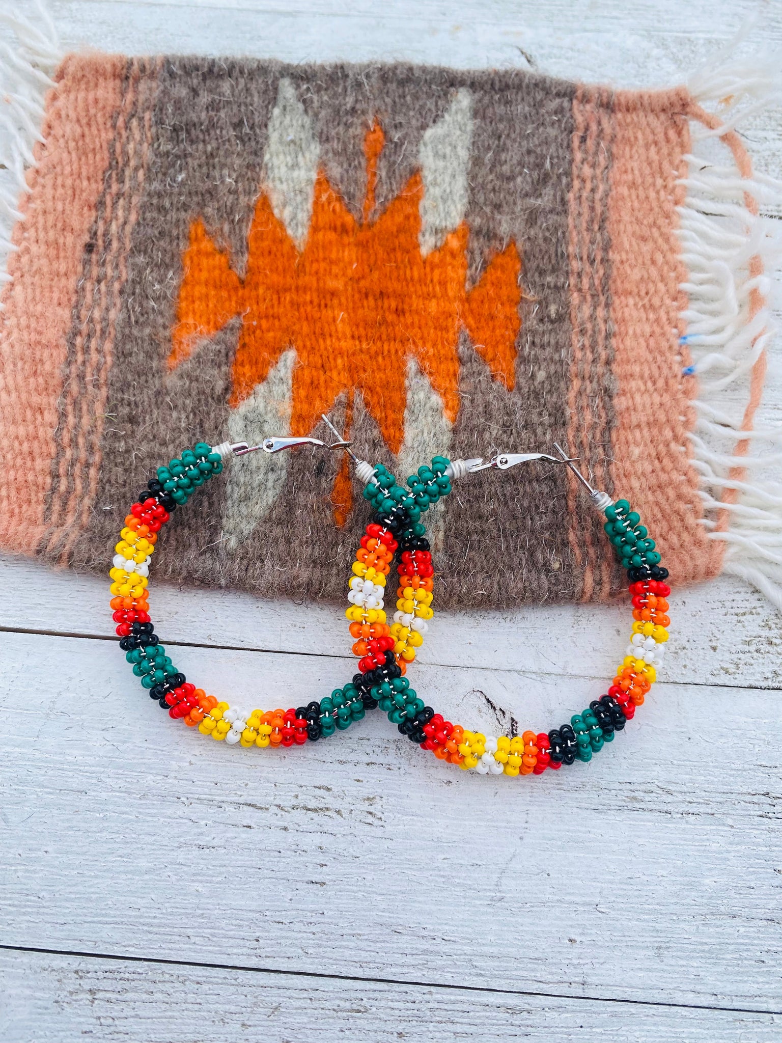 Navajo Handmade Beaded Hoop Earrings – Amanda Radke