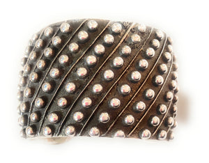 Navajo Hand Stamped Sterling Silver Dot Cuff Bracelet