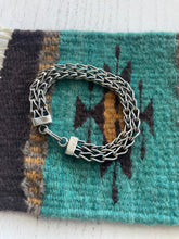 Load image into Gallery viewer, Navajo Handmade Woven Link Sterling Silver Bracelet