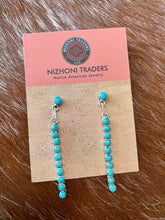 Load image into Gallery viewer, Zuni Turquoise And Sterling Silver Dangle Earrings
