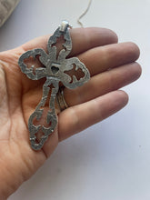 Load image into Gallery viewer, Navajo Sterling Silver &amp; Turquoise Cross Pendant Signed Eugene Mitchell