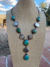 Load image into Gallery viewer, Navajo Royston Turquoise &amp; Liberty Dime Lariat Set
