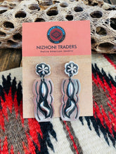 Load image into Gallery viewer, Navajo Sterling Silver Concho Dangle Earrings By Leander Tahe