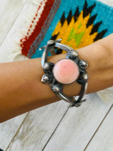 Load image into Gallery viewer, Navajo Queen Pink Conch Shell &amp; Sterling Silver Cuff Bracelet By Chimney Butte