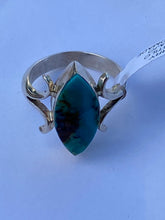 Load image into Gallery viewer, Navajo Kingman Turquoise Sterling Ring 8