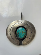 Load image into Gallery viewer, Vintage Navajo Turquoise &amp; Sterling Silver Pendant Signed