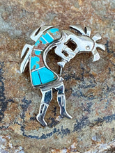 Load image into Gallery viewer, Turquoise &amp; Sterling Silver Kokopelli Pin &amp; Pendant