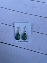 Load image into Gallery viewer, Navajo Turquoise And Sterling Silver Dangle Earrings