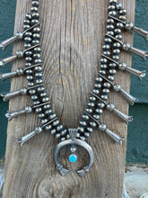 Load image into Gallery viewer, Navajo Sterling Silver And Turquoise Squash Blossom Necklace By Joseph Martinez