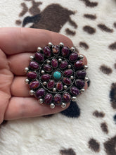 Load image into Gallery viewer, Navajo Turquoise And Purple Spiny Sterling Silver Adjustable Ring
