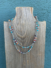 Load image into Gallery viewer, Navajo Multi Stone And Sterling Silver Beaded Necklace 30INCH