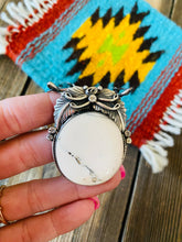 Load image into Gallery viewer, Navajo Sterling Silver &amp; White Buffalo Necklace Signed