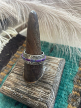 Load image into Gallery viewer, Navajo Sterling Silver &amp; Purple Opal Inlay Ring Band Size 9
