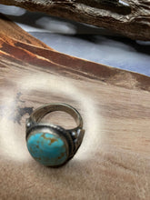 Load image into Gallery viewer, Navajo Turquoise &amp; Sterling Silver Ring Size 9 Signed